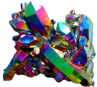 Healing rainbow colored quartz crystal